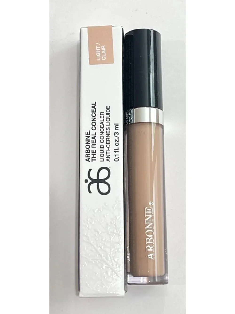*New Arbonne The Real Concealer Liquid Concealer Light/Clair 1 fl oz / 3 ml NIB